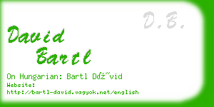david bartl business card